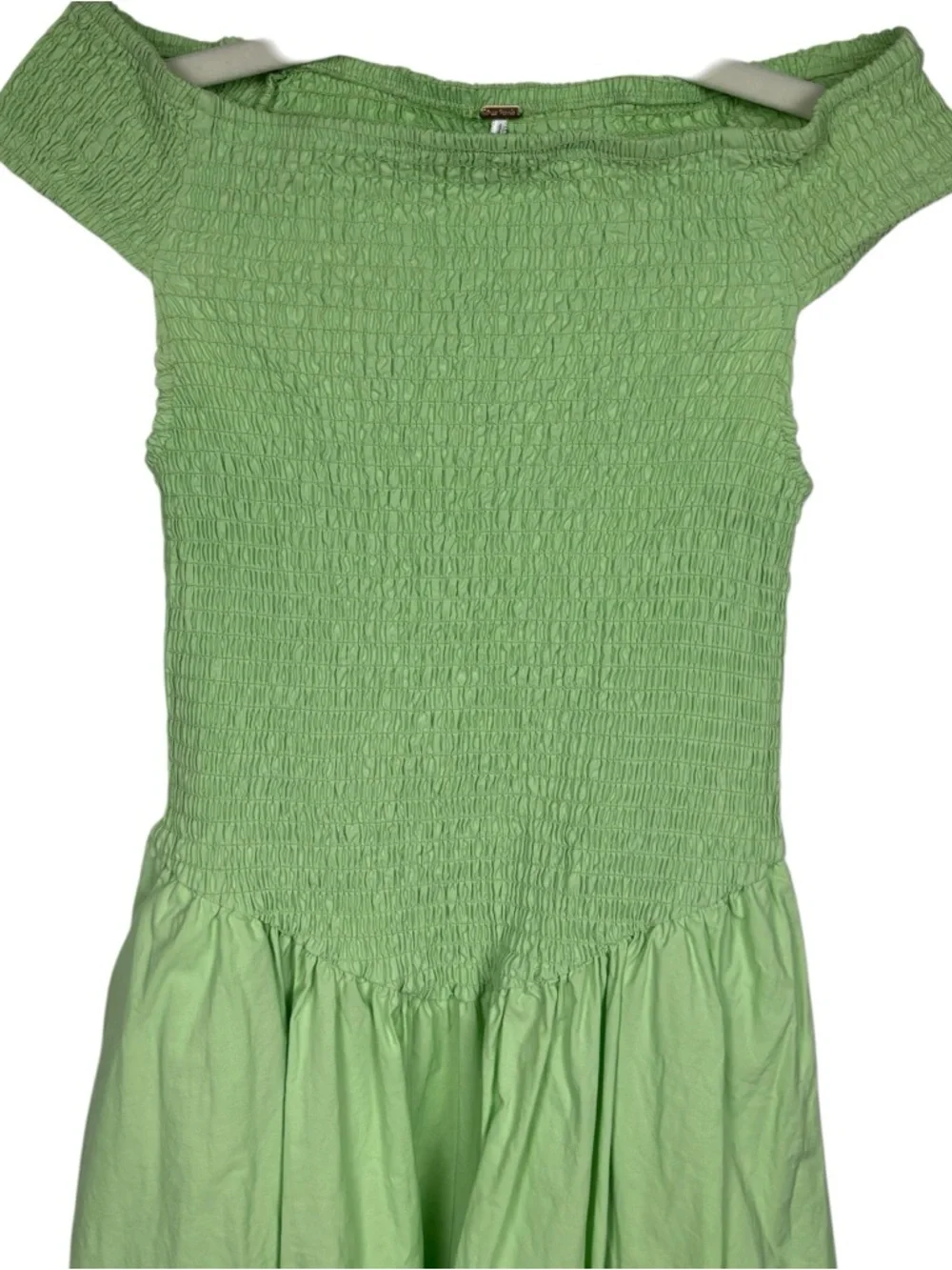 Free People Ceci Smocked Midi Dress Mint Green S Boho - Picture 5 of 10